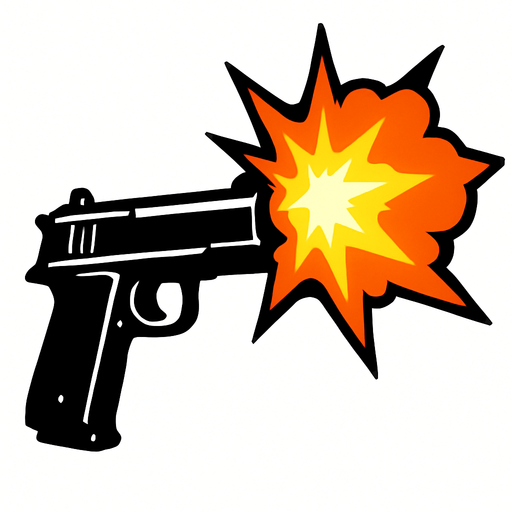Gunfire.
In-Game asset.  2d.  High contrast.  No shadows