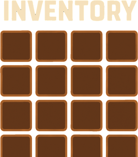 içinde yazı olmayan, kenarlında boşluk olmayan 15 adet bölmeden oluşan bir inventory.
In-Game asset.  2d.  High contrast.  No shadows