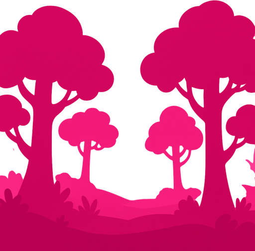 Fond d'écran forêt ROSE.
In-Game asset.  2d.  High contrast.  No shadows