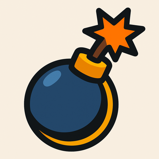 A 2D bomb in the style of Survivor.io, made by HABBY PTE. LTD..
In-Game asset.  2d.  High contrast.  No shadows