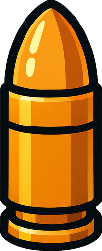vertical bullet.
In-Game asset.  2d.  High contrast.  No shadows