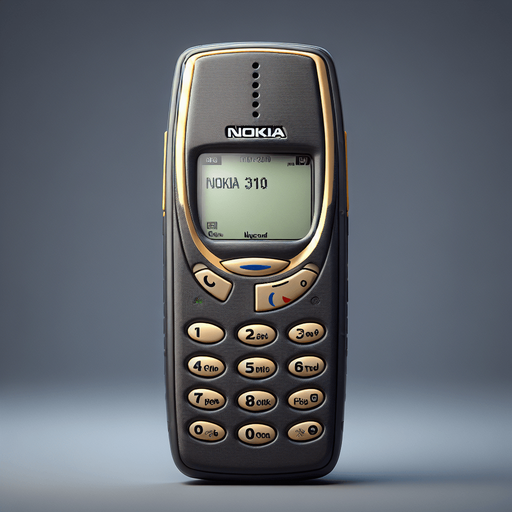 Photorealistic NOKIA 3310 from front view, but change the logo to "NOKAI"