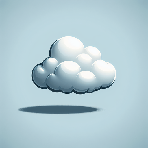 single cloud.
Single Game Texture.  In-Game asset.  Blank background.  High contrast