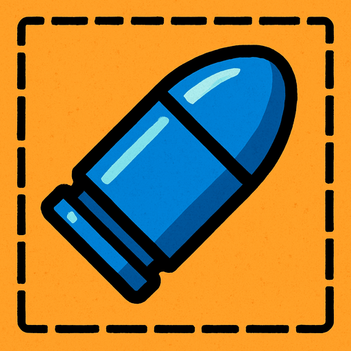 Bala azul.
In-Game asset.  2d.  High contrast.  No shadows