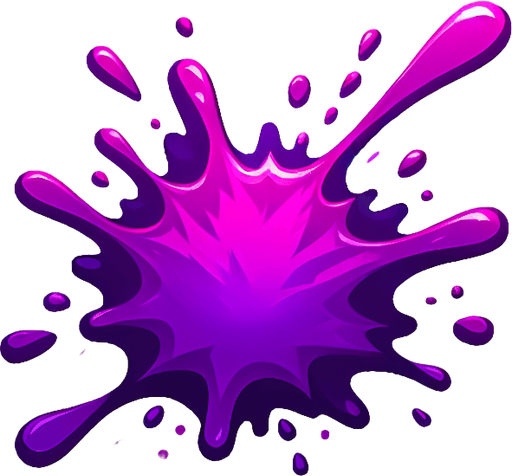 purple damage splash.
Single Game Texture. In-Game asset. 2d. Blank background. High contrast. No shadows.