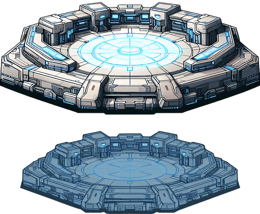 a high tech alien command base.
Single Game Texture.  In-Game asset.  2d.  Blank background.  High contrast.  No shadows