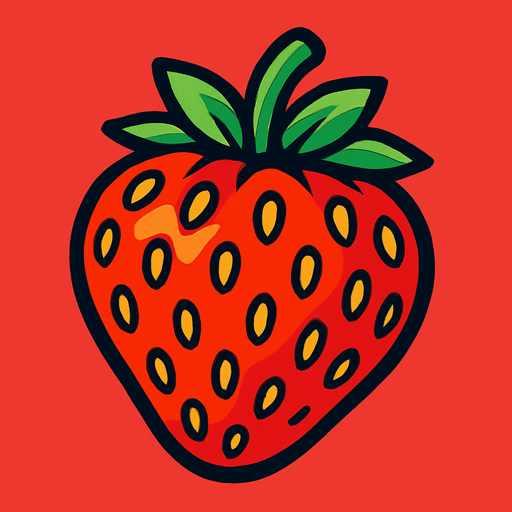 strawberry.
In-Game asset.  2d.  High contrast.  No shadows