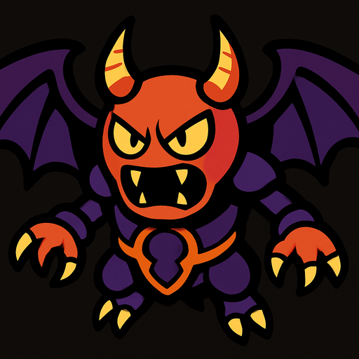 Flying boss.
In-Game asset.  2d.  High contrast.  No shadows