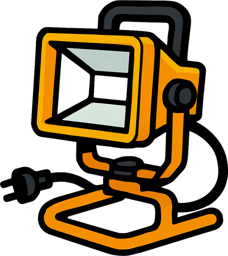work lamp.
In-Game asset.  2d.  High contrast.  No shadows