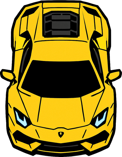 Kuş bakışı Lamborghini.
In-Game asset.  2d.  High contrast.  No shadows