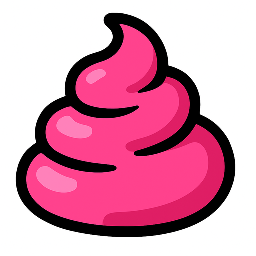 Caca rosada.
In-Game asset.  2d.  High contrast.  No shadows