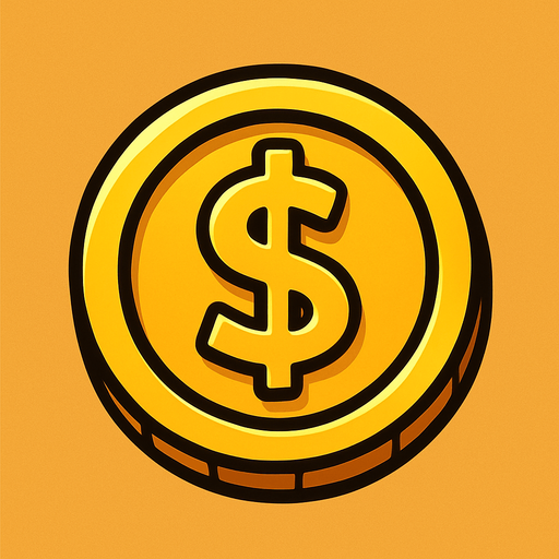 Dolar Simgeli Altın.
In-Game asset.  2d.  High contrast.  No shadows