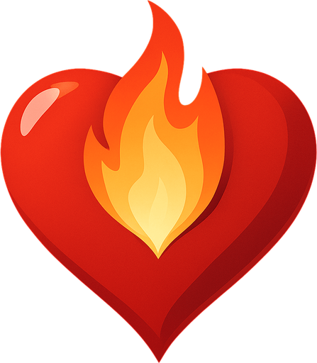 Just the heart from this picture with a flame in the cent t of it.