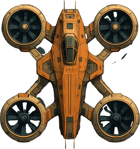 Drone spaceship top view.