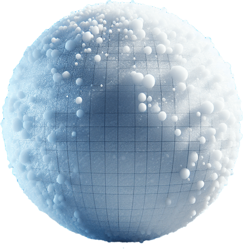 transparent snow sphere.
Single Game Texture. In-Game asset. 2d. Blank background. High contrast. No shadows.