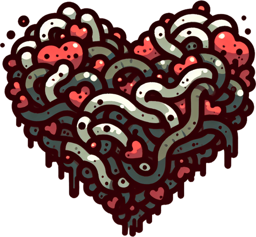 poop heart.
Single Game Texture. In-Game asset. 2d. Blank background. High contrast. No shadows.