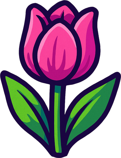 Pink tulip.
In-Game asset.  2d.  High contrast.  No shadows
