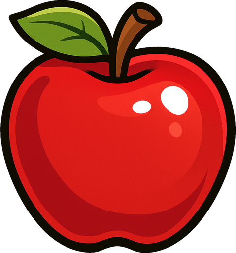 Shiney Apple vecor.
In-Game asset.  2d.  High contrast.  No shadows