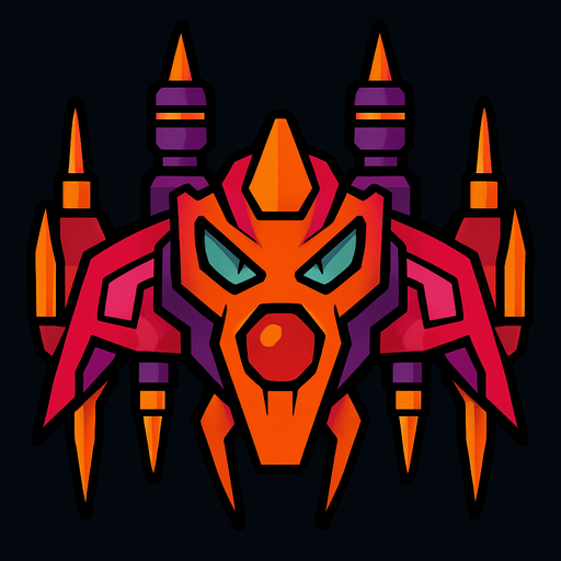 boss enimey space ship.
In-Game asset.  2d.  High contrast.  No shadows