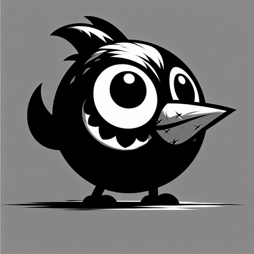Bad bird.
Single Game Texture.  In-Game asset.  2d.  Blank background.  High contrast.  No shadows