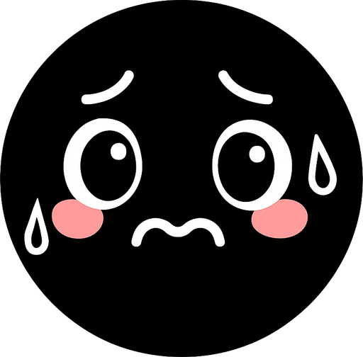 crea la imagen de una pelotita negra simple kawai y nerviosa.
In-Game asset.  2d.  High contrast.  No shadows