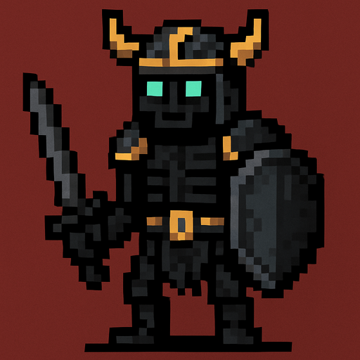 kara savaşçı bir wither iskelet çok korkunç gözükür ama iyi biridir.
In-Game asset.  2d.  High contrast.  No shadows