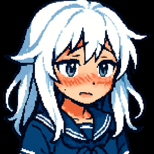 Make her blush and put on a shy expression