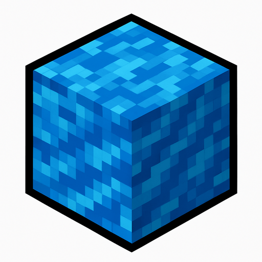Minecraft su bloğu.
In-Game asset.  High contrast.  No shadows