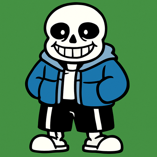 Sans pintado de color verde.
In-Game asset.  2d.  High contrast.  No shadows