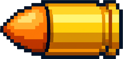 Bala, pixelart.
In-Game asset.  2d.  High contrast.  No shadows