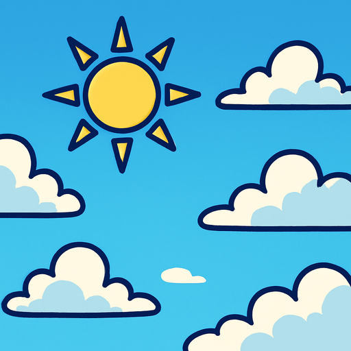 Cielo despejado y soleado.
In-Game asset.  2d.  High contrast.  No shadows