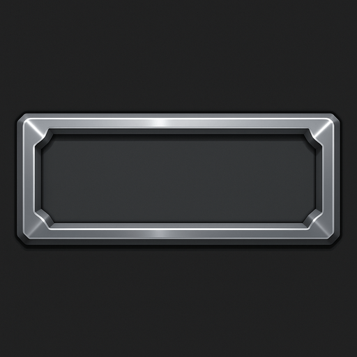 200x800 inset corners box gray shiny.
In-Game asset.  2d.  High contrast.  No shadows