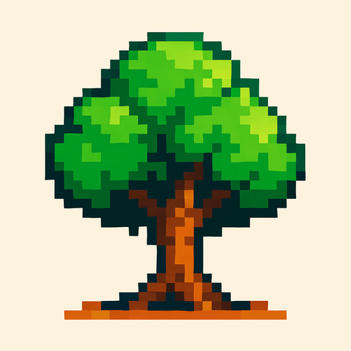 Tree pixel art.
In-Game asset.  2d.  High contrast.  No shadows