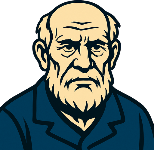 old man.
In-Game asset.  2d.  High contrast.  No shadows