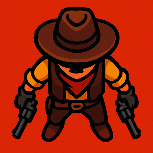 Top view enemy cowboy.
In-Game asset.  2d.  High contrast.  No shadows