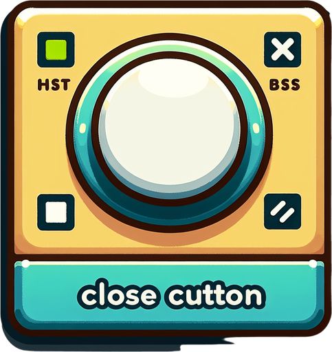 close button.
Single Game Texture.  In-Game asset.  2d.  Blank background.  High contrast.  No shadows