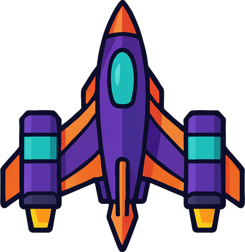 Spaceship.
In-Game asset.  2d.  High contrast.  No shadows