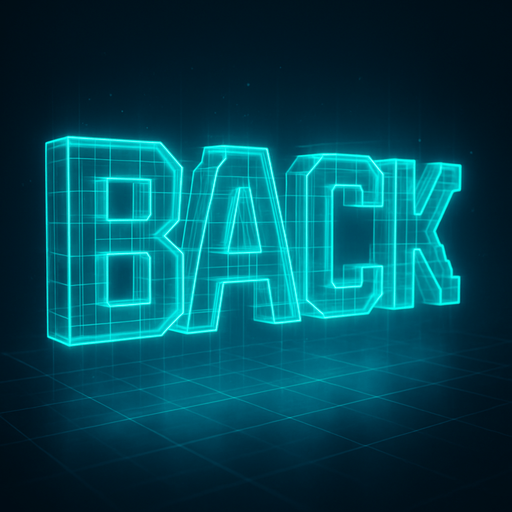 Neon cyberpunk hologram glowing semi-transparent 3D back projection