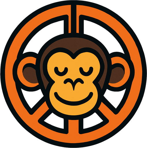 monkey in peace head.
In-Game asset.  2d.  High contrast.  No shadows