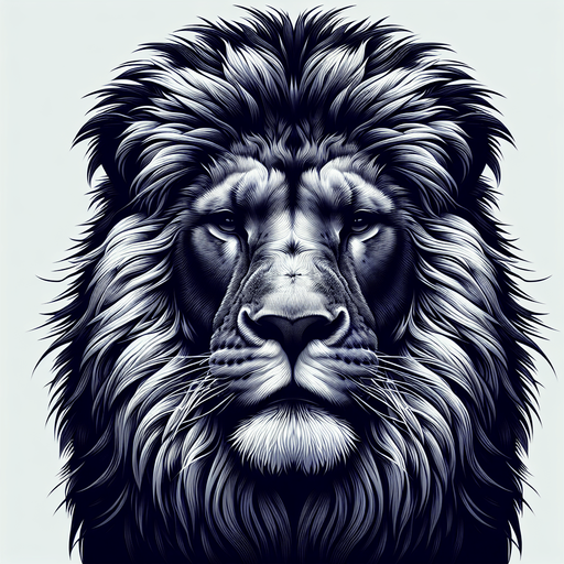 lion.
Single Game Texture.  In-Game asset.  2d.  Blank background.  High contrast.  No shadows