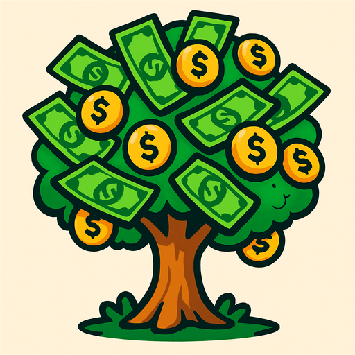 money tree.
In-Game asset.  2d.  High contrast.  No shadows
