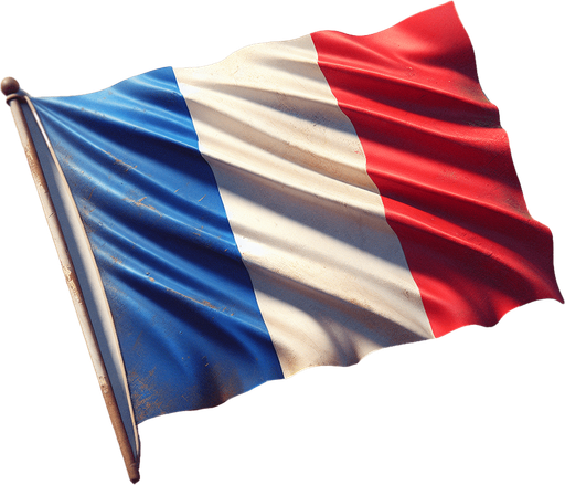 france flag. solid colors. flat..
Single Game Texture. In-Game asset. 2d. Blank background. High contrast. No shadows.