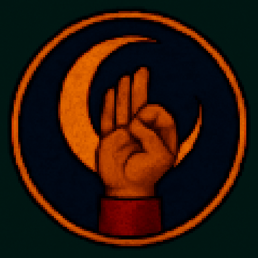 A hand with its fingers symbolizing moon