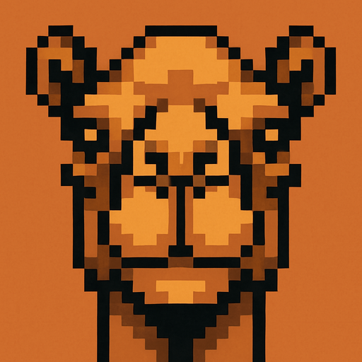 camel face.
In-Game asset.  2d.  High contrast.  No shadows. pixel art