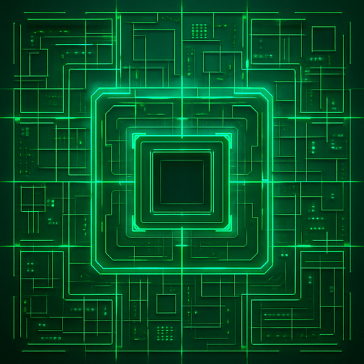 Pack top square of tower facing the screen to use it as a grid. future. seen from above. Cyberpunk. abstract. HD colors. green color.