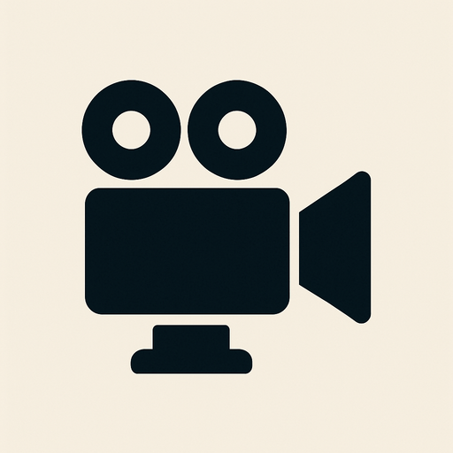 Minimalist film icon.
In-Game asset.  2d.  High contrast.  No shadows