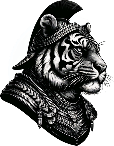 Great warrior tiger.
Single Game Texture. In-Game asset. 2d. Blank background. High contrast. No shadows.