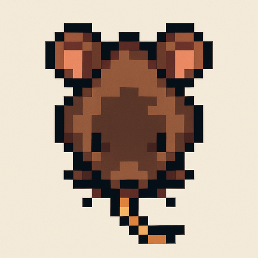 rata pixel art. desde arriba
In-Game asset.  2d.  High contrast.  No shadows