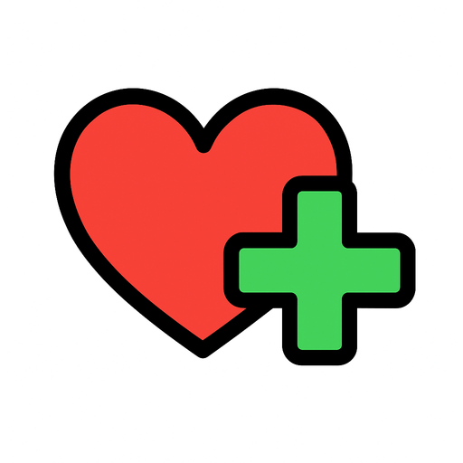 un corazón con un "+" verde al lado del corazon.
In-Game asset.  2d.  High contrast.  No shadows. Cartoon