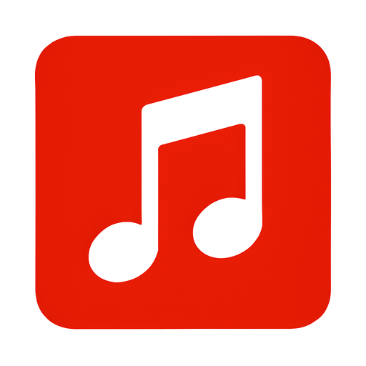 A single musical tile red.
In-Game asset.  2d.  High contrast.  No shadows